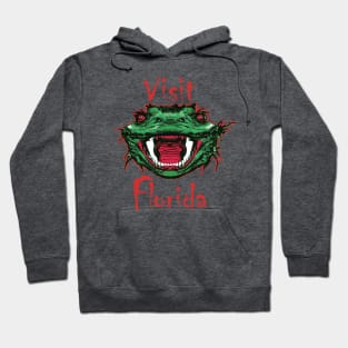 Funny Florida Design Visit Florida Sarcastic Ugly Alligator Mascot Hoodie